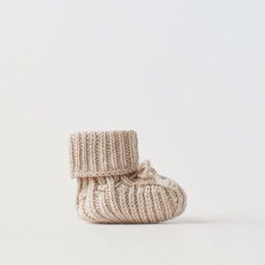Zara cashmere booties beige